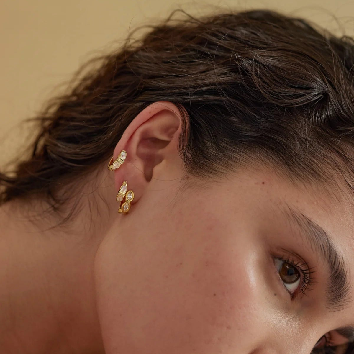 Eden Moonstone Gold Hoops by Toni May