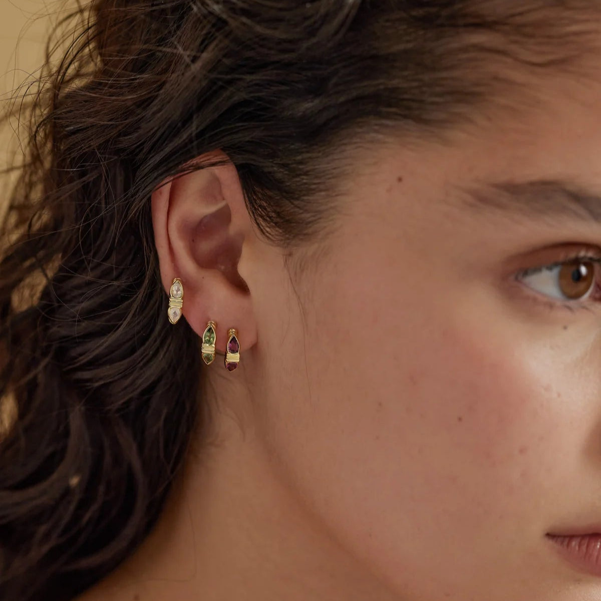 Eden Moonstone Gold Hoops by Toni May