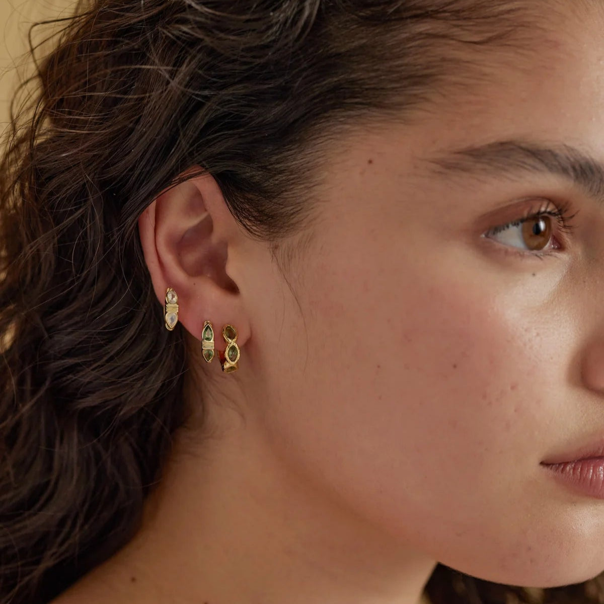 Eden Apatite Gold Hoops by Toni May