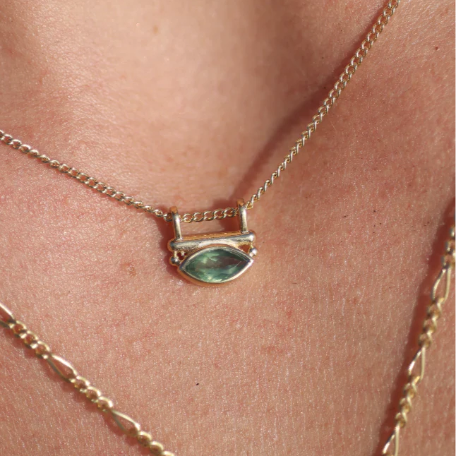Nyra Apatite Gold Necklace by Toni May