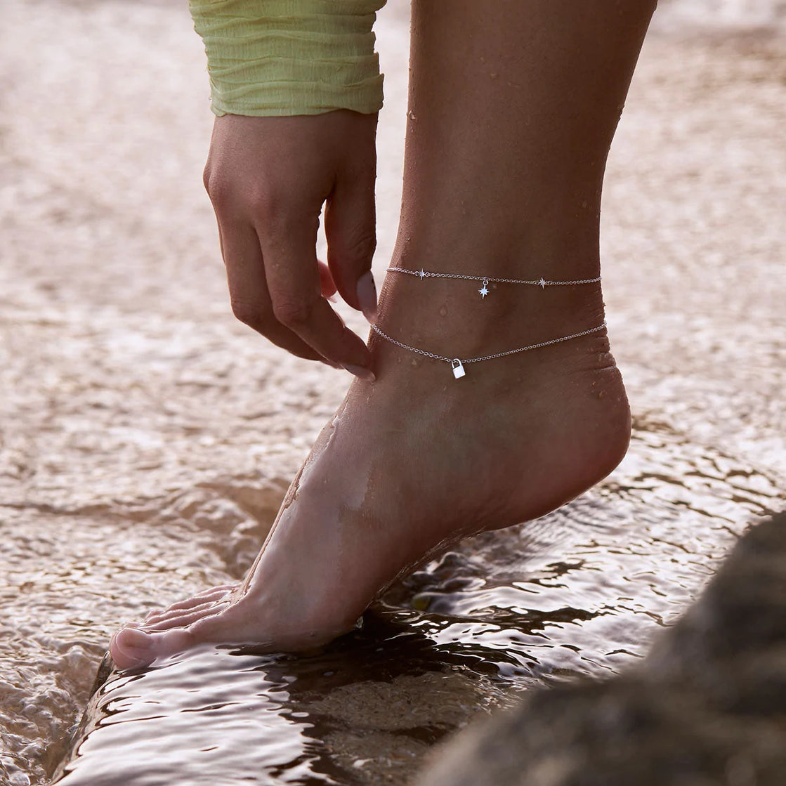 Sterling Silver Midsummer Star Anklets