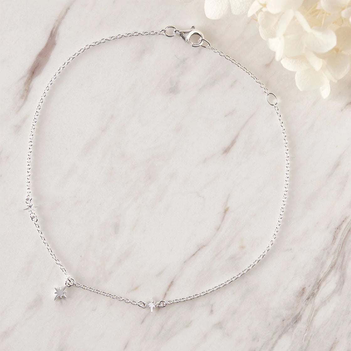 Sterling Silver Midsummer Star Anklets