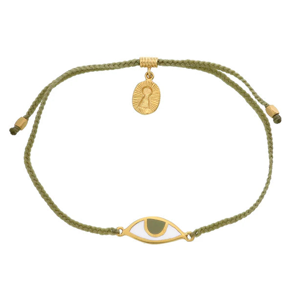 Eye Protection Bracelet - Sage Green with Hazel Eye Gold (by Tiger Frame)