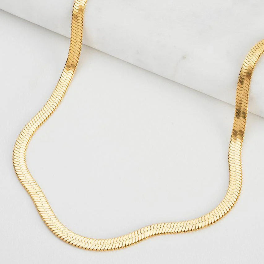 Snake Chain Necklace (Gold) by Zafino