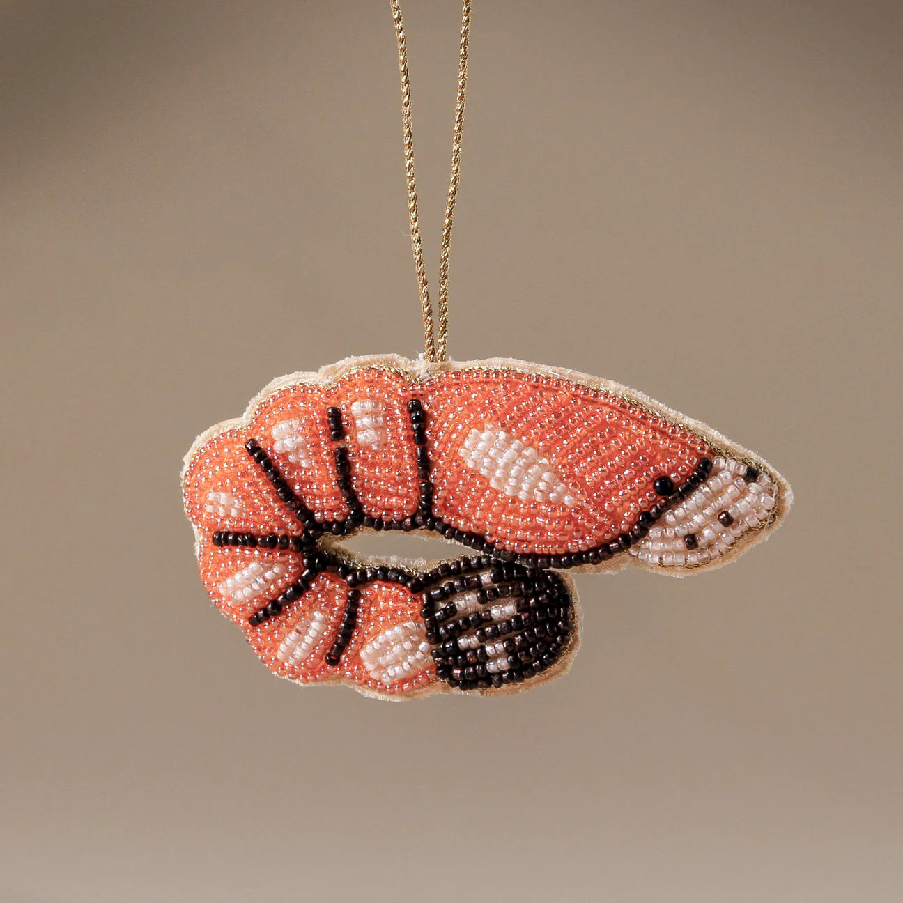 Prawn Christmas Decoration (Beaded) - Indigo Love Collectors