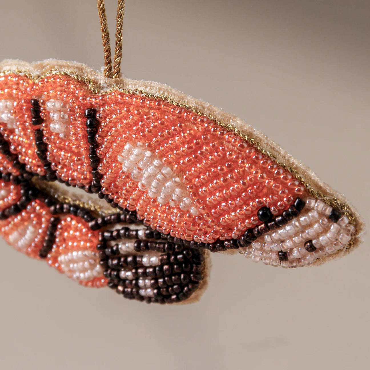 Prawn Christmas Decoration (Beaded) - Indigo Love Collectors