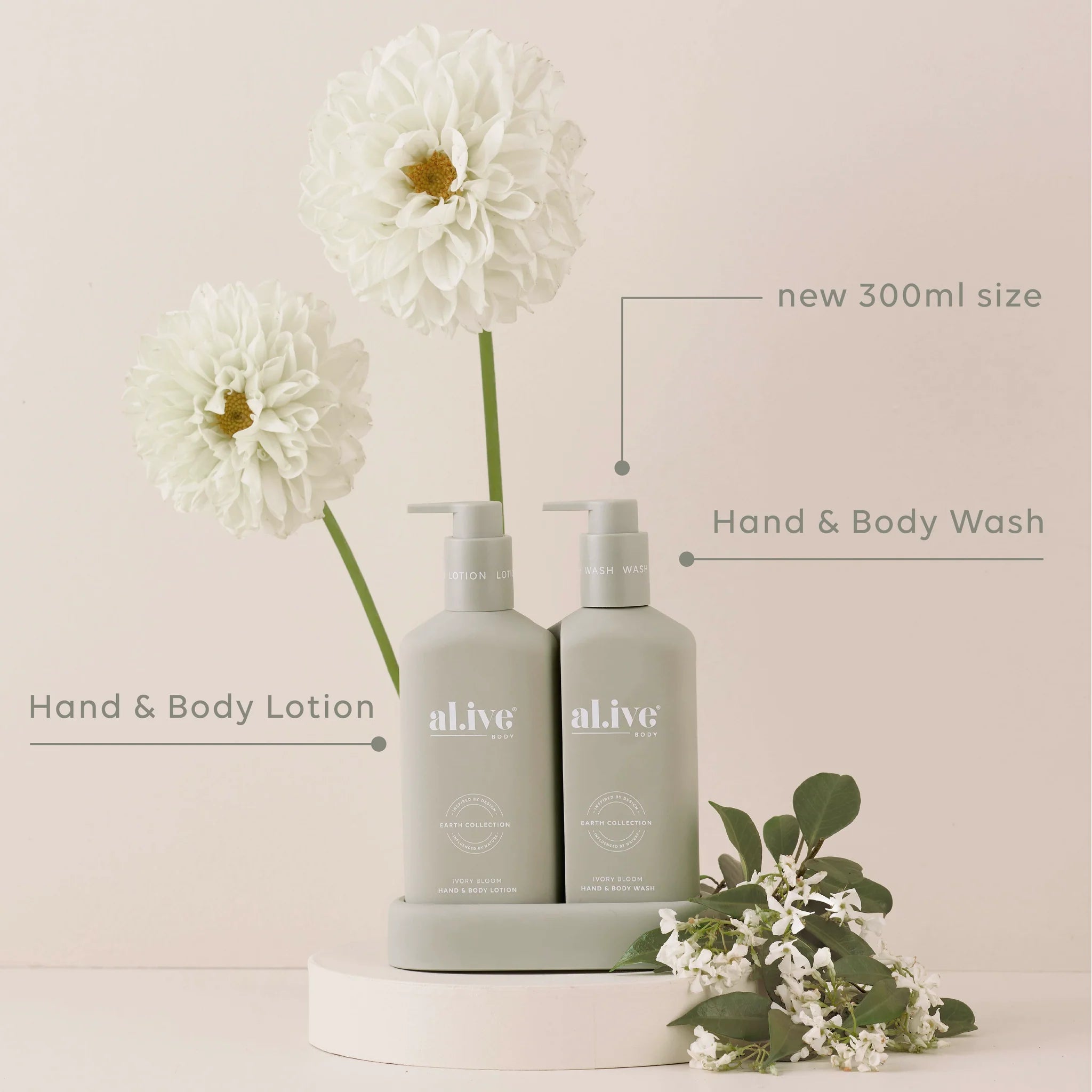 Alive Body - Limited Edition Wash & Lotion Duo & Tray (Compact) - Ivory Bloom