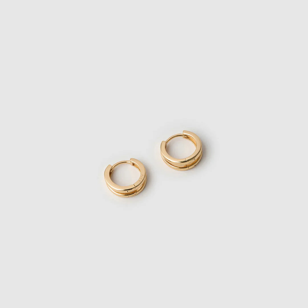 Jean Gold Huggie Earrings by Arms of Eve