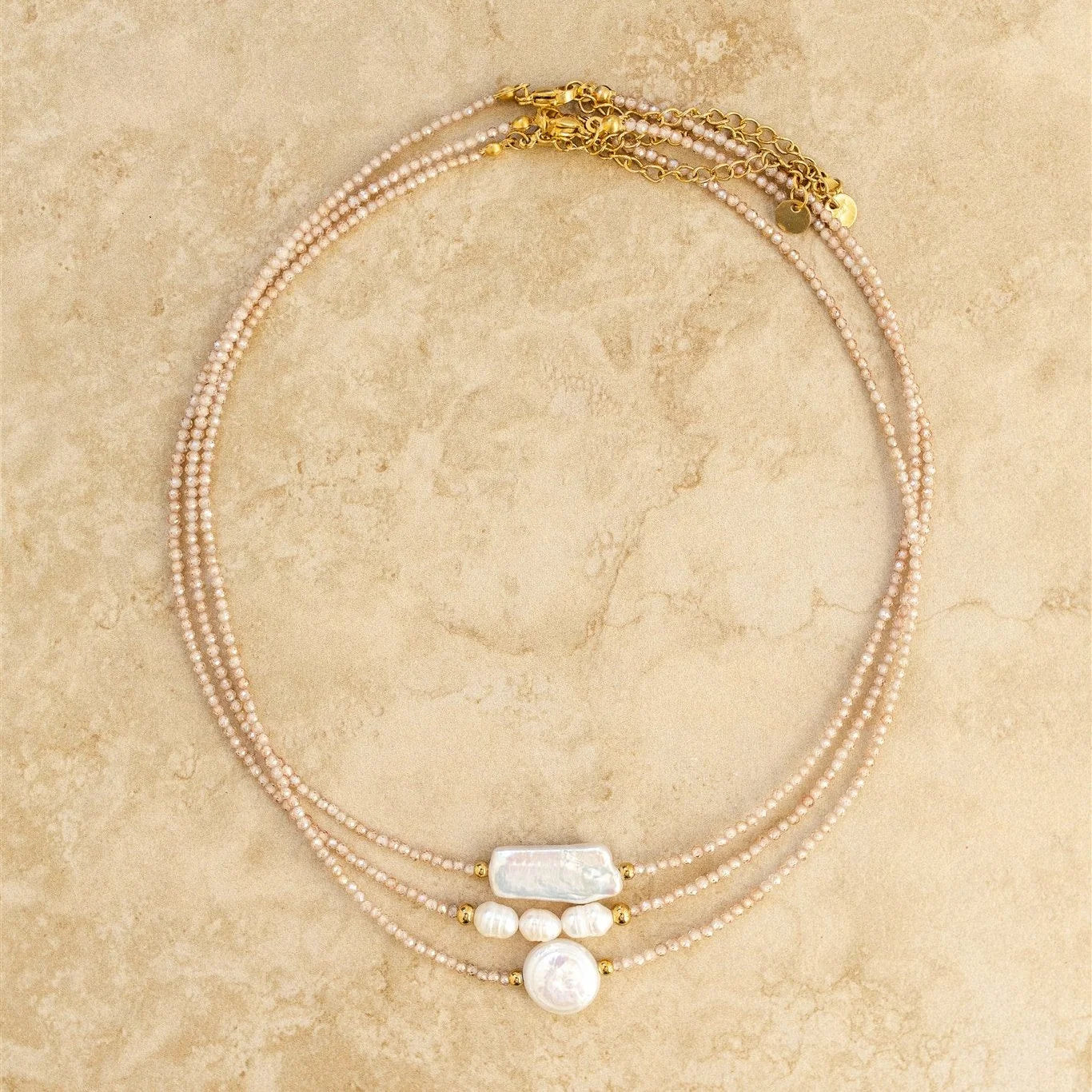 Koa Necklace (Rectangle Pearl) by Indigo & Wolfe