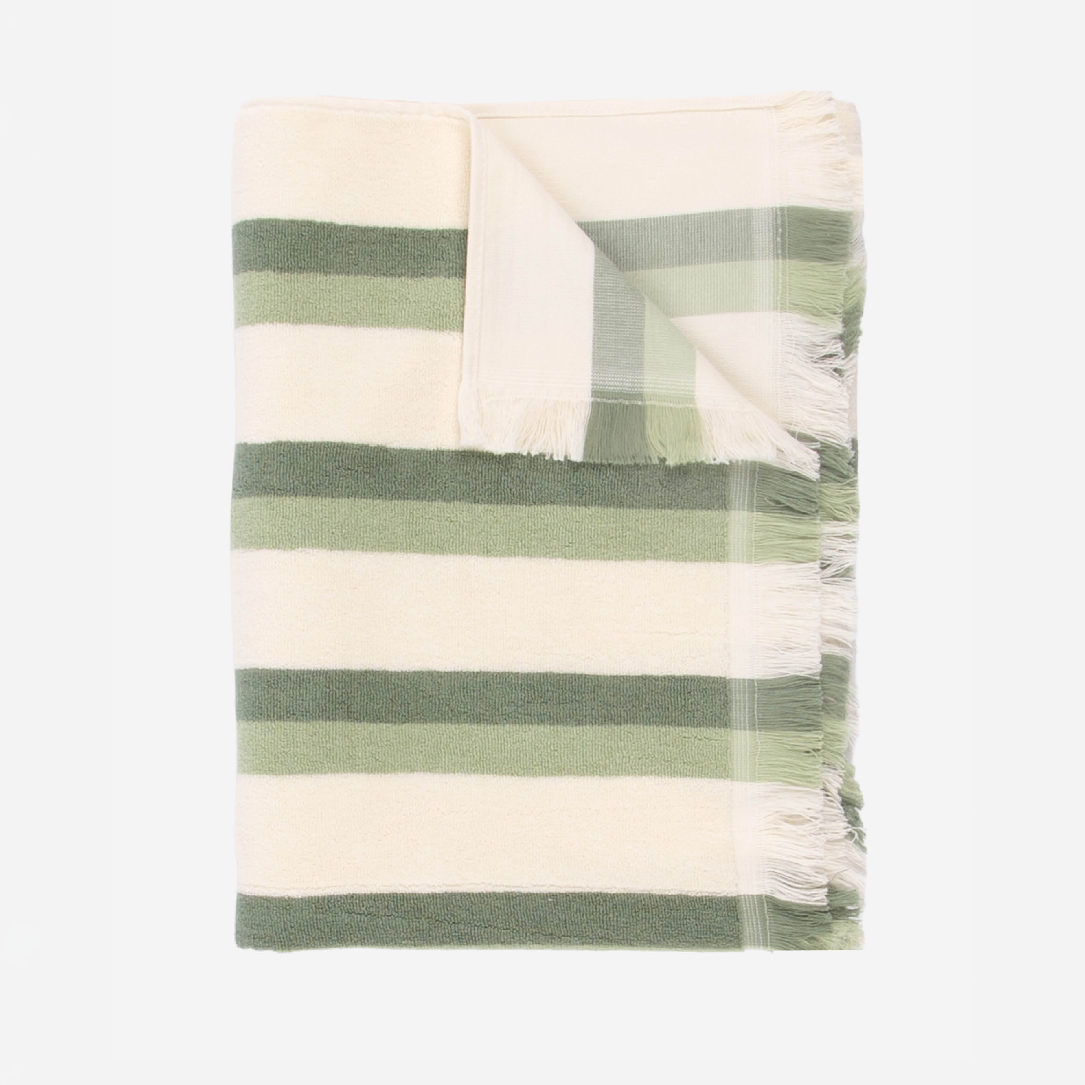 'Shallows/ French Terry Beach Towel - Sage