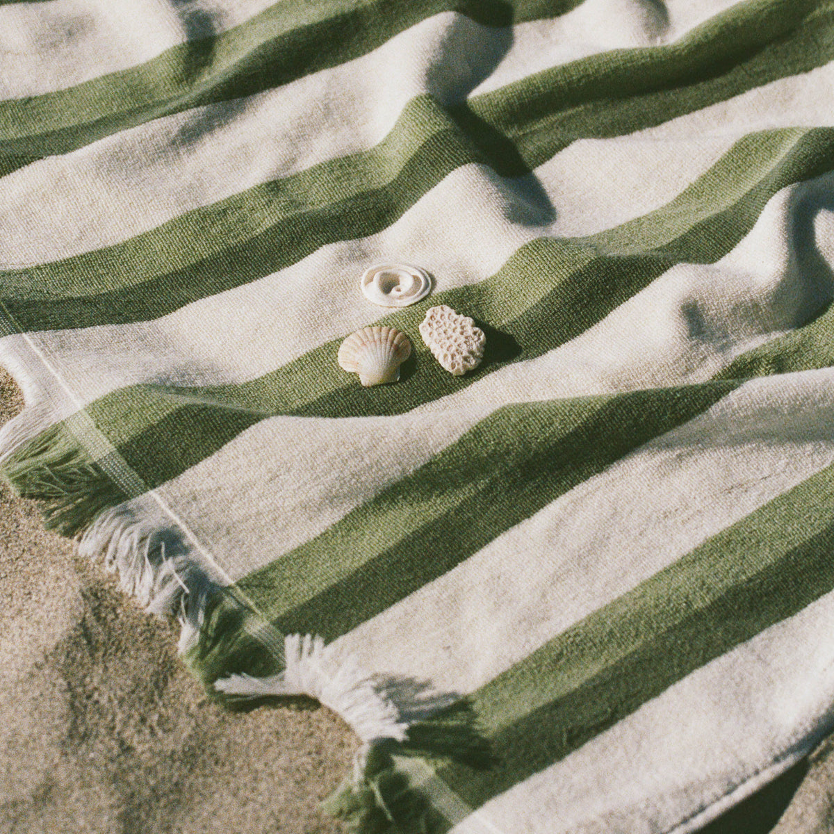 'Shallows/ French Terry Beach Towel - Sage