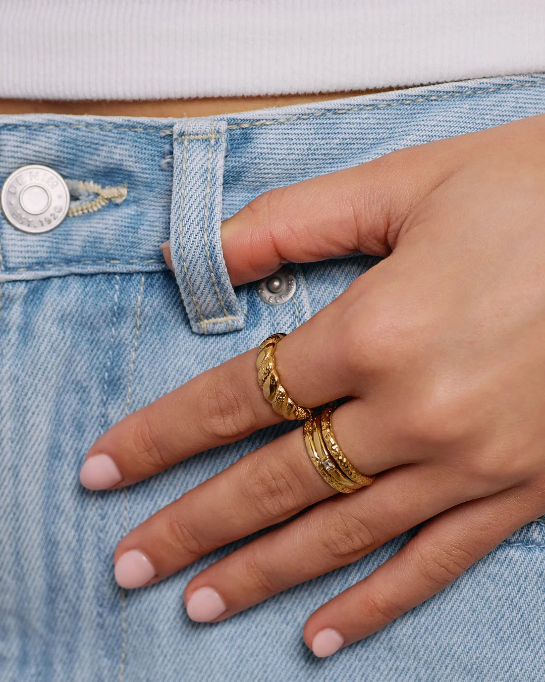 Lorenzo Gold Stacking Ring by Arms of Eve