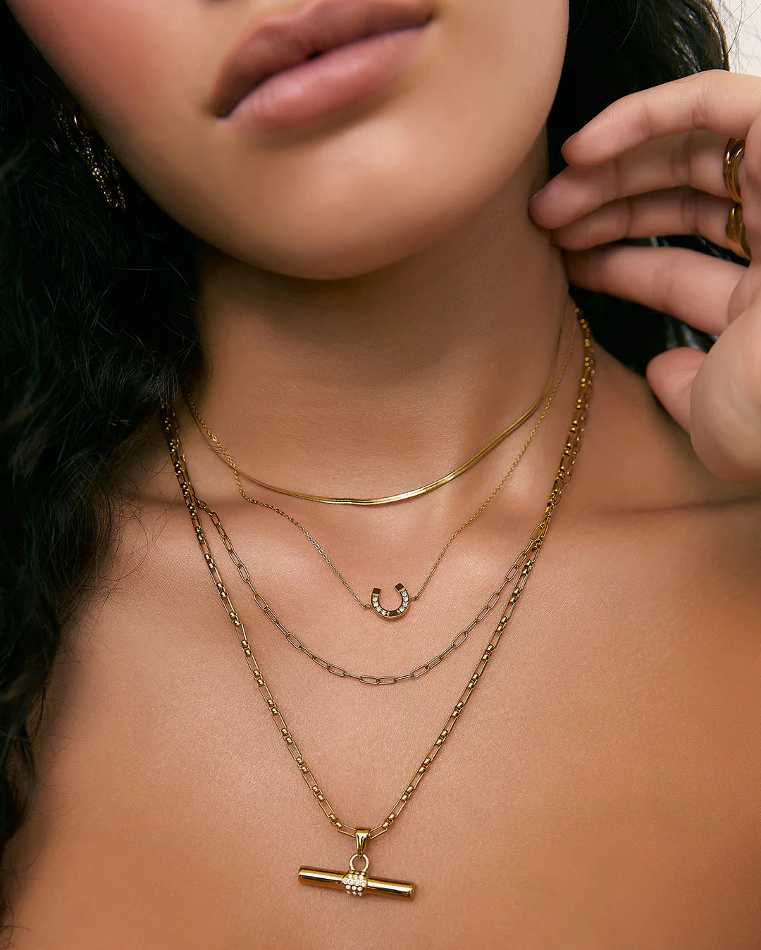 Lucky Horseshoe Necklace (Gold) by Arms of Eve