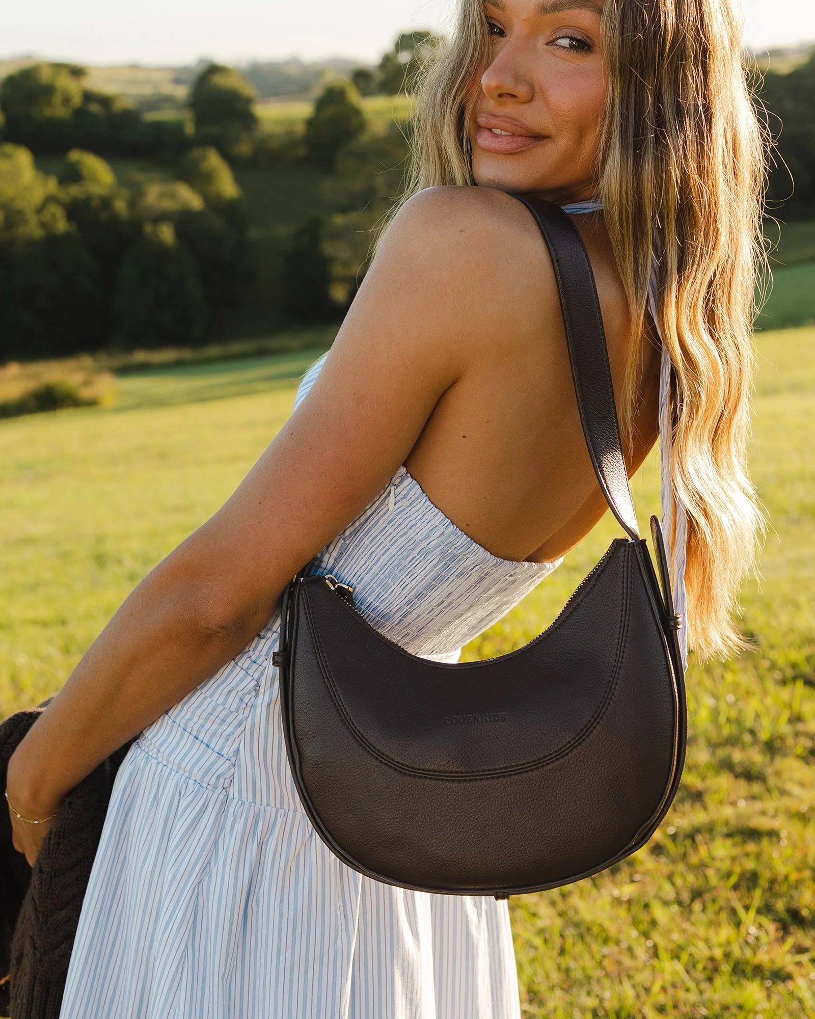 Lane Crossbody Bag (Chocolate) by Louenhide