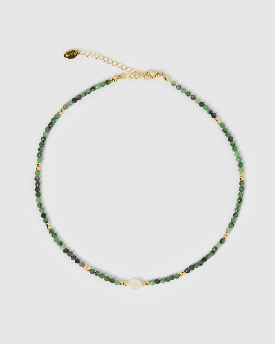 Mila Gemstone Necklace (Clinozoisite) by Arms of Eve