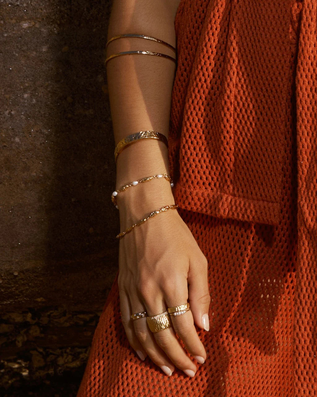 Mimi Pearl & Gold Bracelet by Arms of Eve