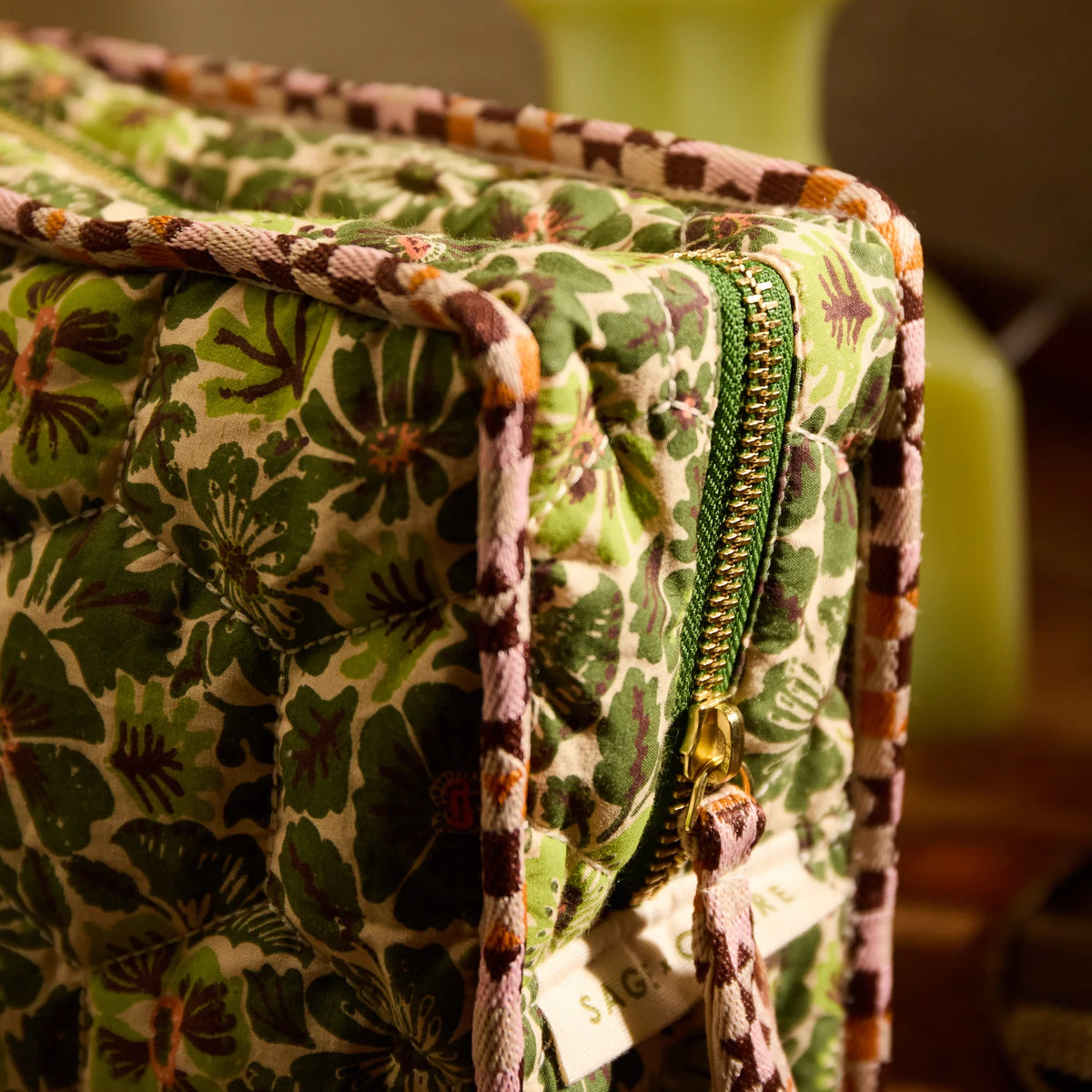 Magnolia Vanity Bag - Cactus Green by Sage & Clare