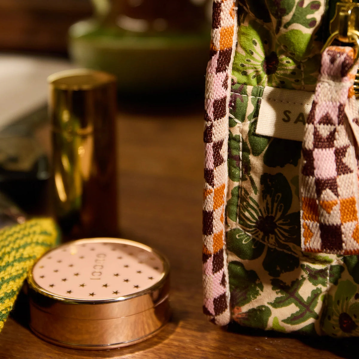 Magnolia Vanity Bag - Cactus Green by Sage & Clare