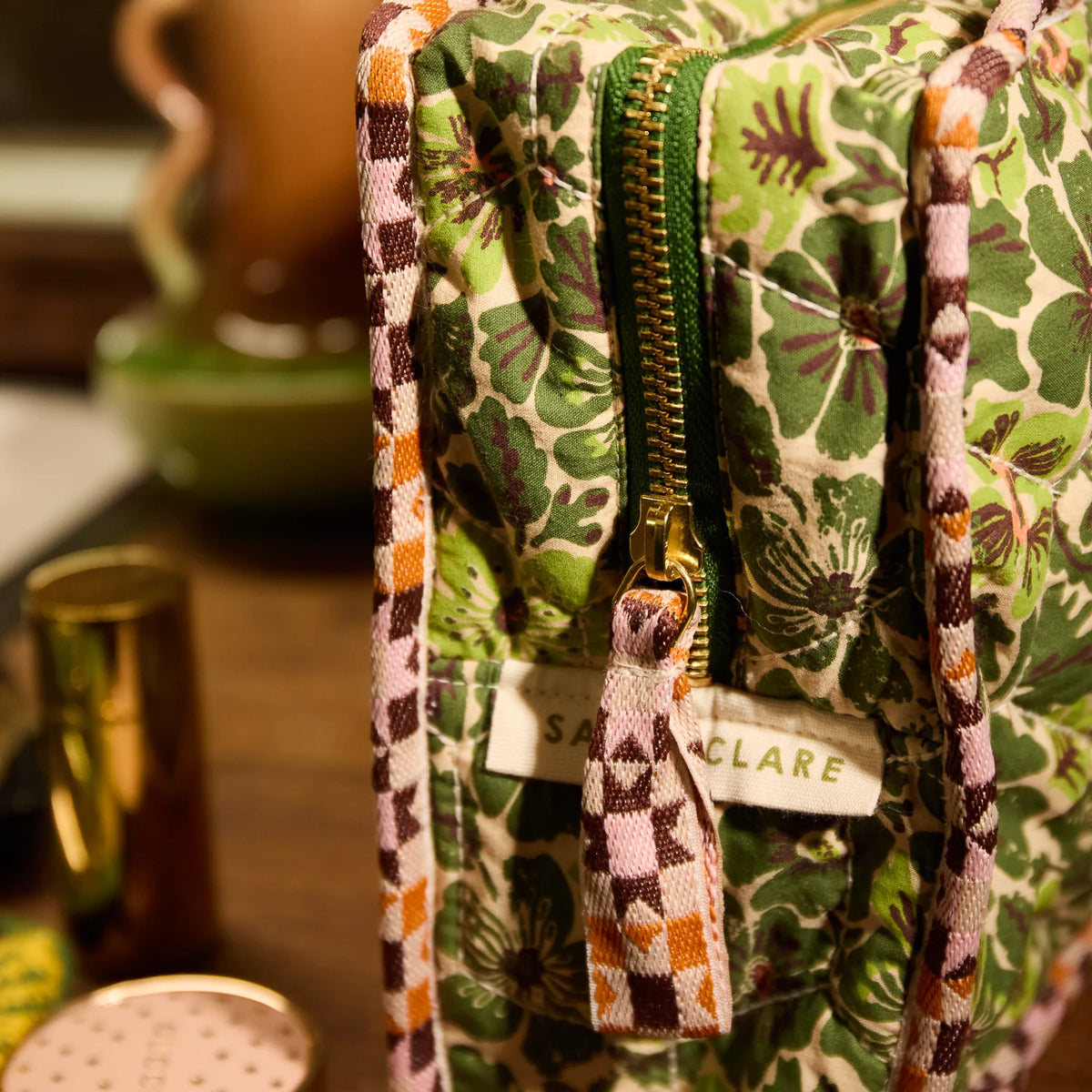 Magnolia Vanity Bag - Cactus Green by Sage & Clare