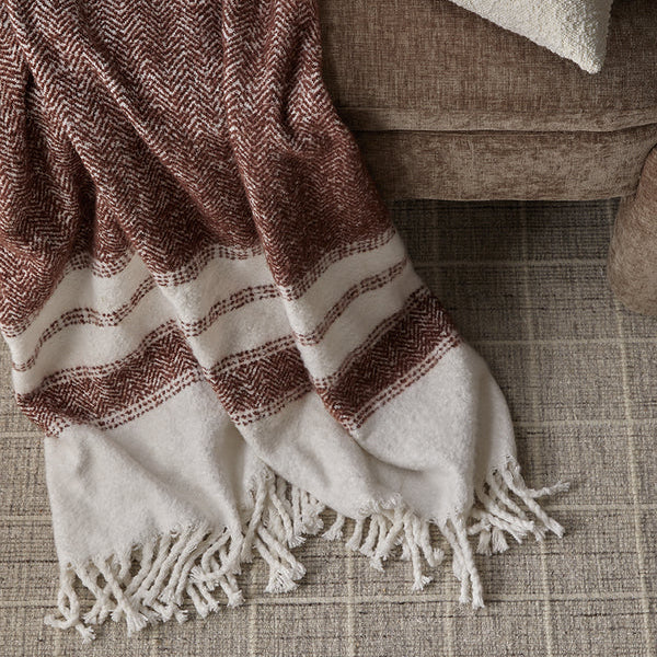 Marai Brushed Woven Throw – Chocolate