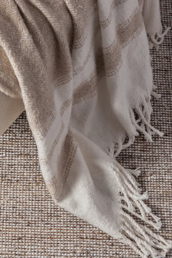 Marai Brushed Woven Throw – Oatmeal
