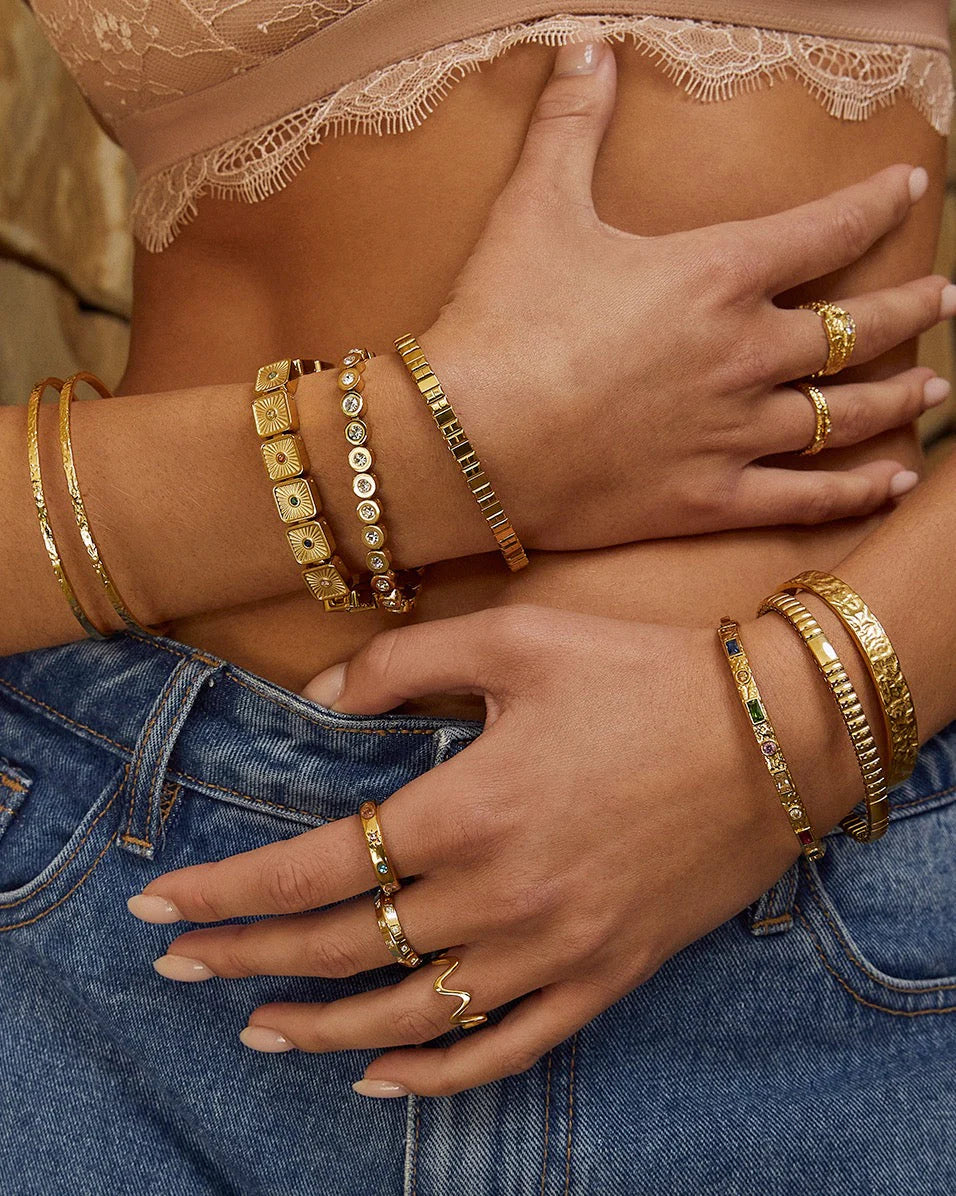 Melrose Gold Cuff Bracelet by Arms of Eve