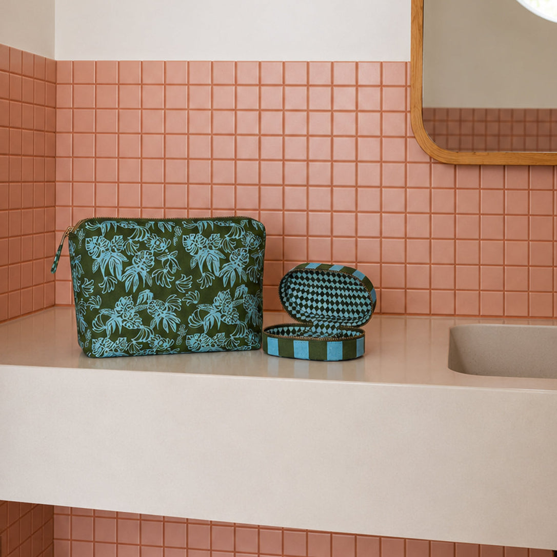 Loco Living Fabric Cosmetic Bag - Monstera