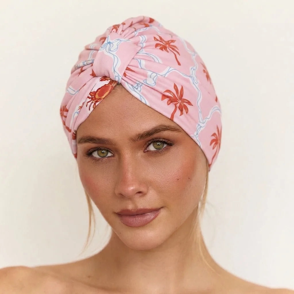 Morrocan Palm Spa Gift Set (Shower Cap & Hair Towel) by Louvelle