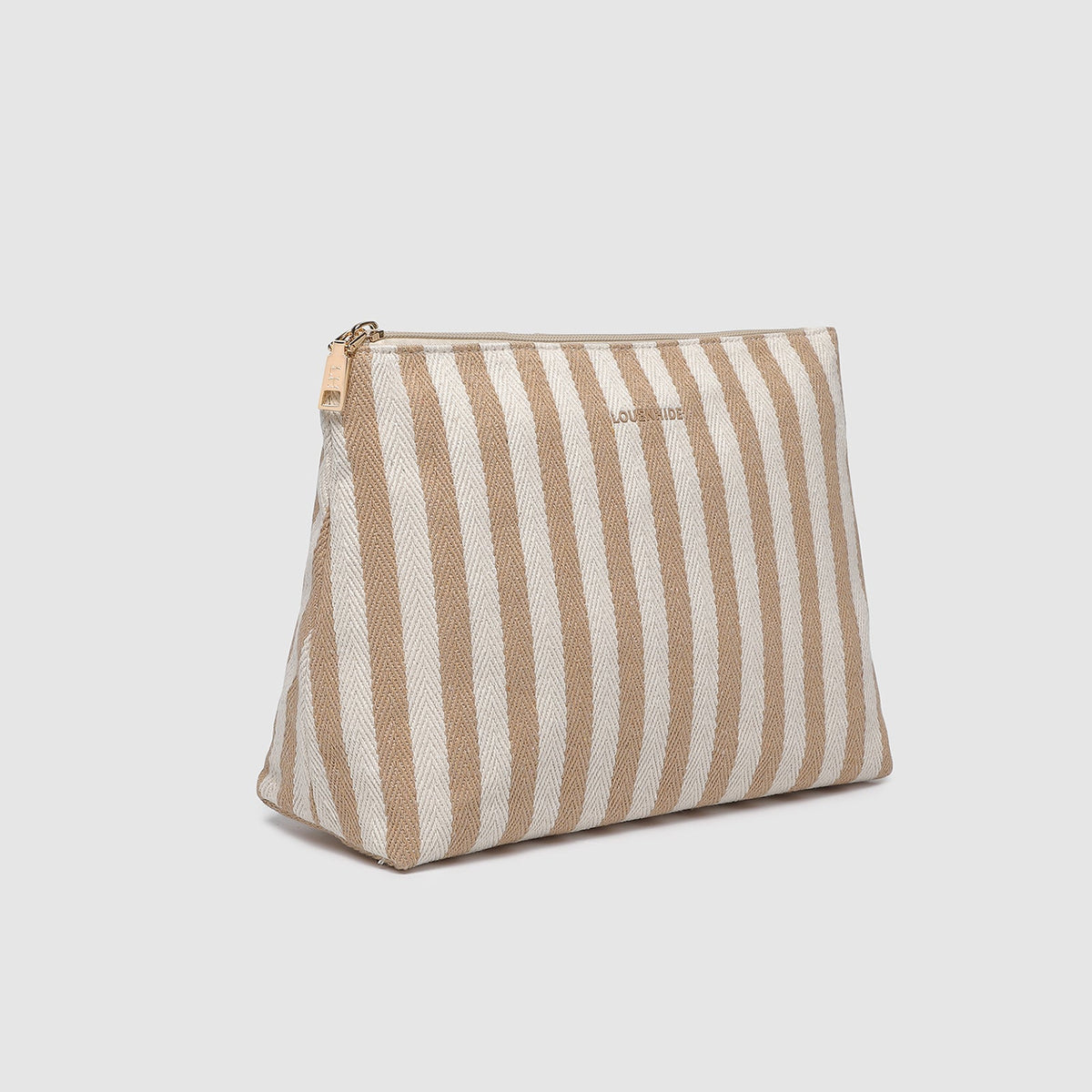 Nala Makeup Bag (Beige Stripe) by Louenhide