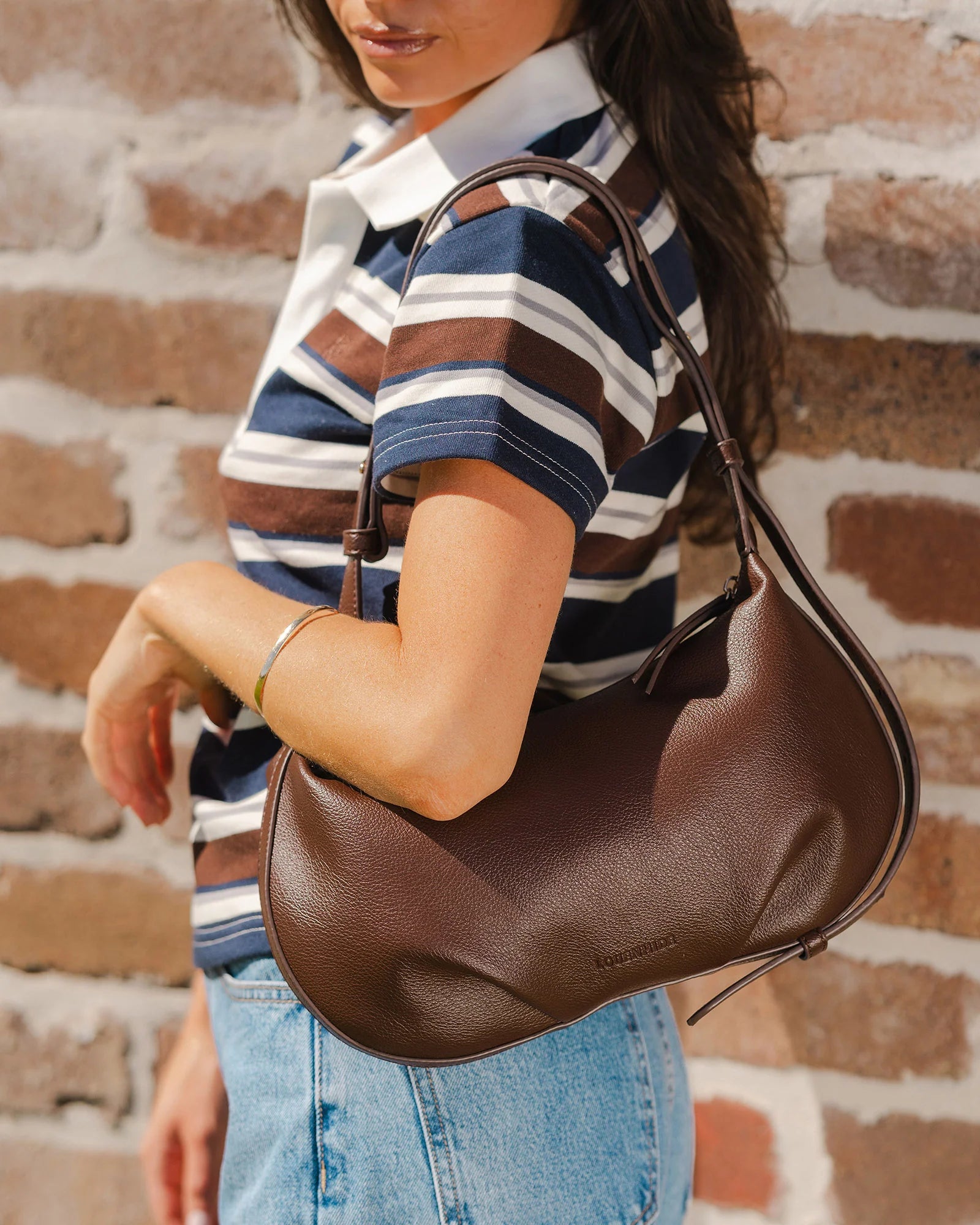 Olivia Shoulder Bag (Chocolate) by Louenhide