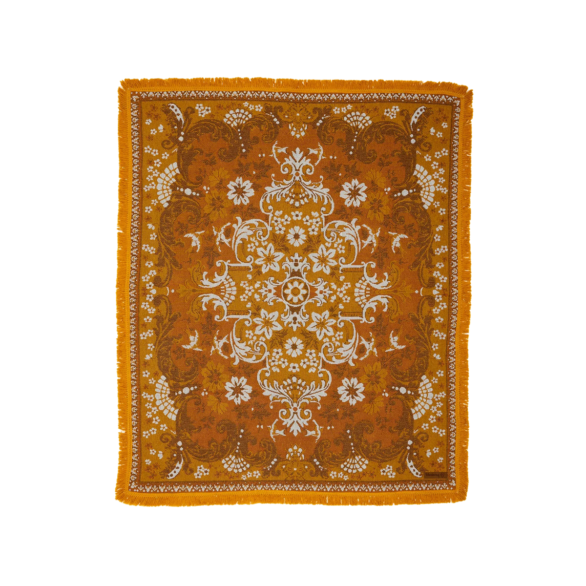 Ornate Floral Throw (Ginger) by Wandering Folk