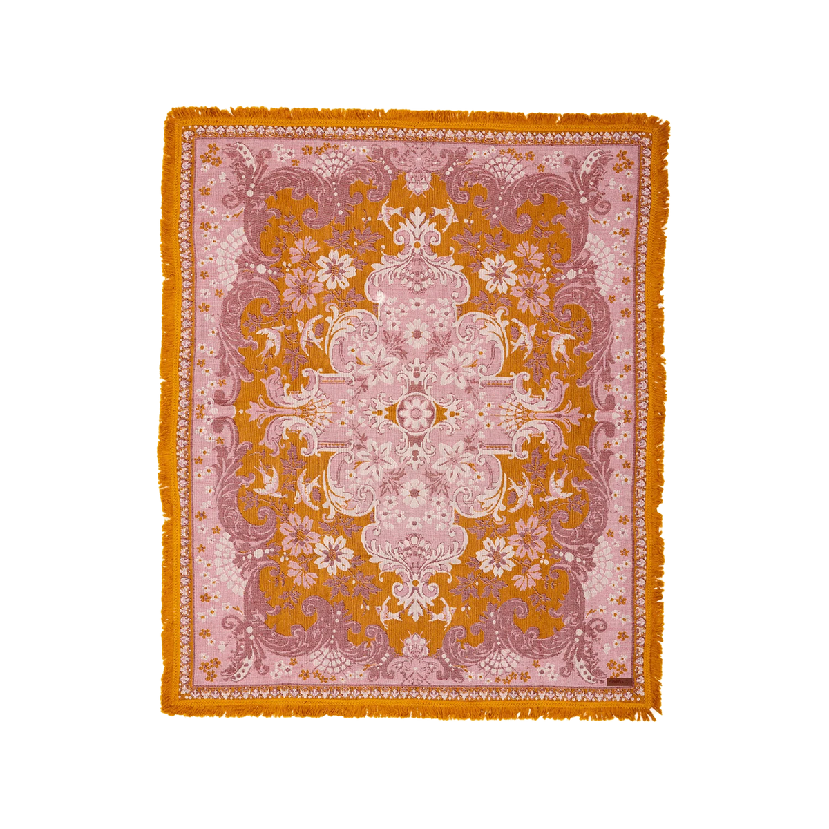 Ornate Floral Throw (Rose) by Wandering Folk