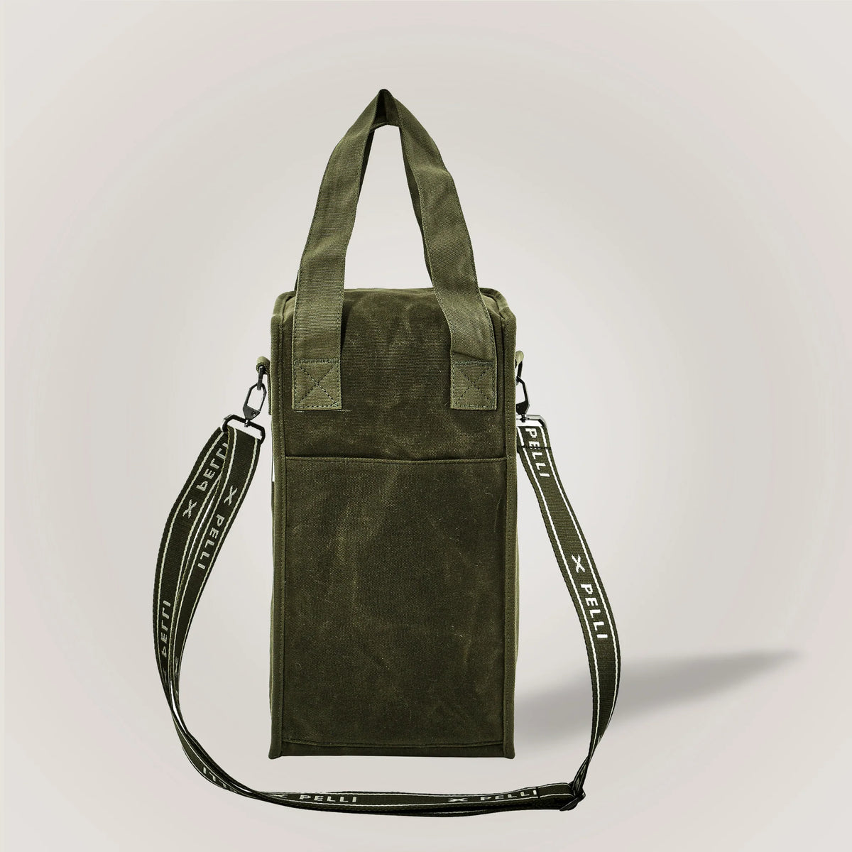 On the Grapevine Waxed Canvas Wine Cooler Bag - Burnt Olive