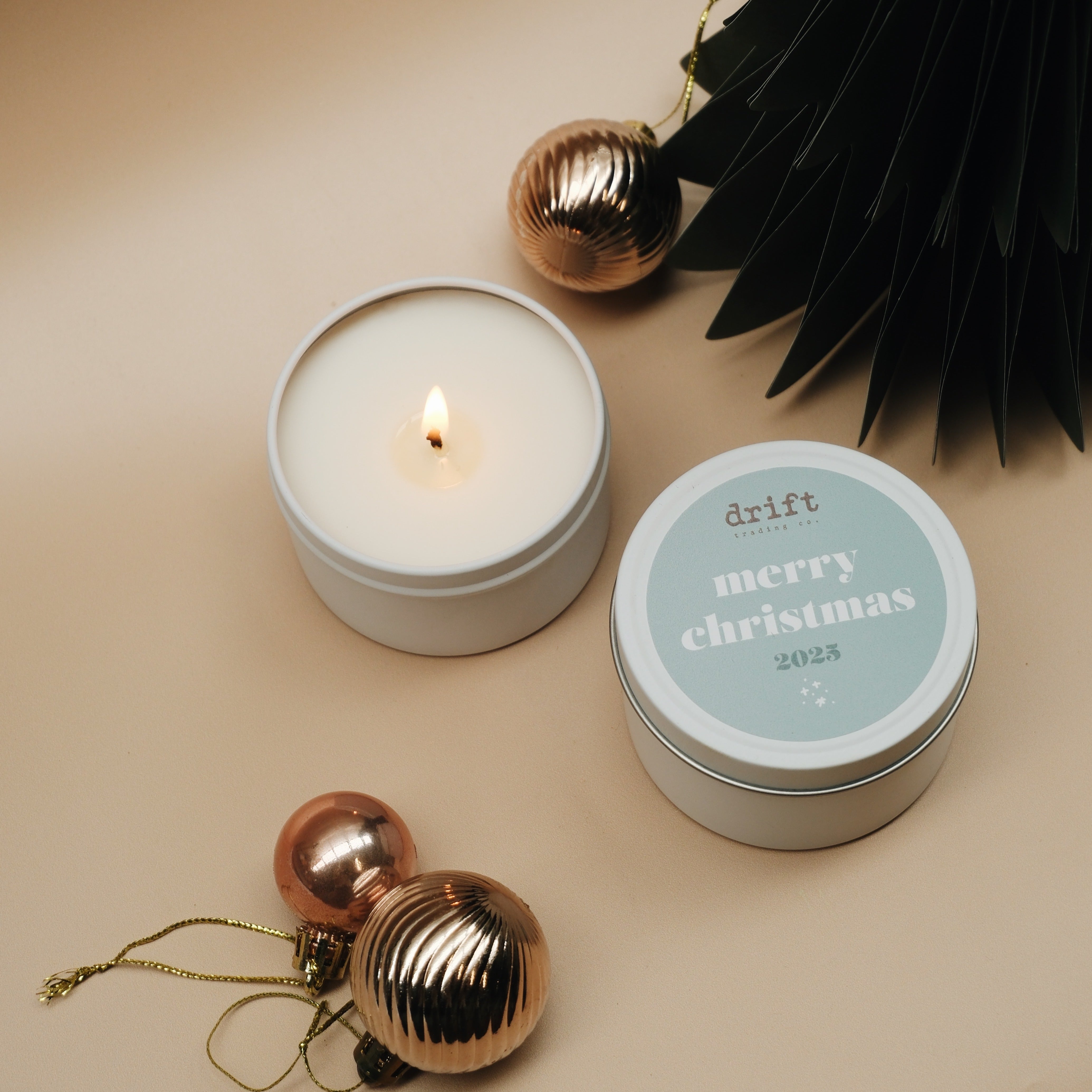 'MERRY CHRISTMAS - Travel Tin Candle