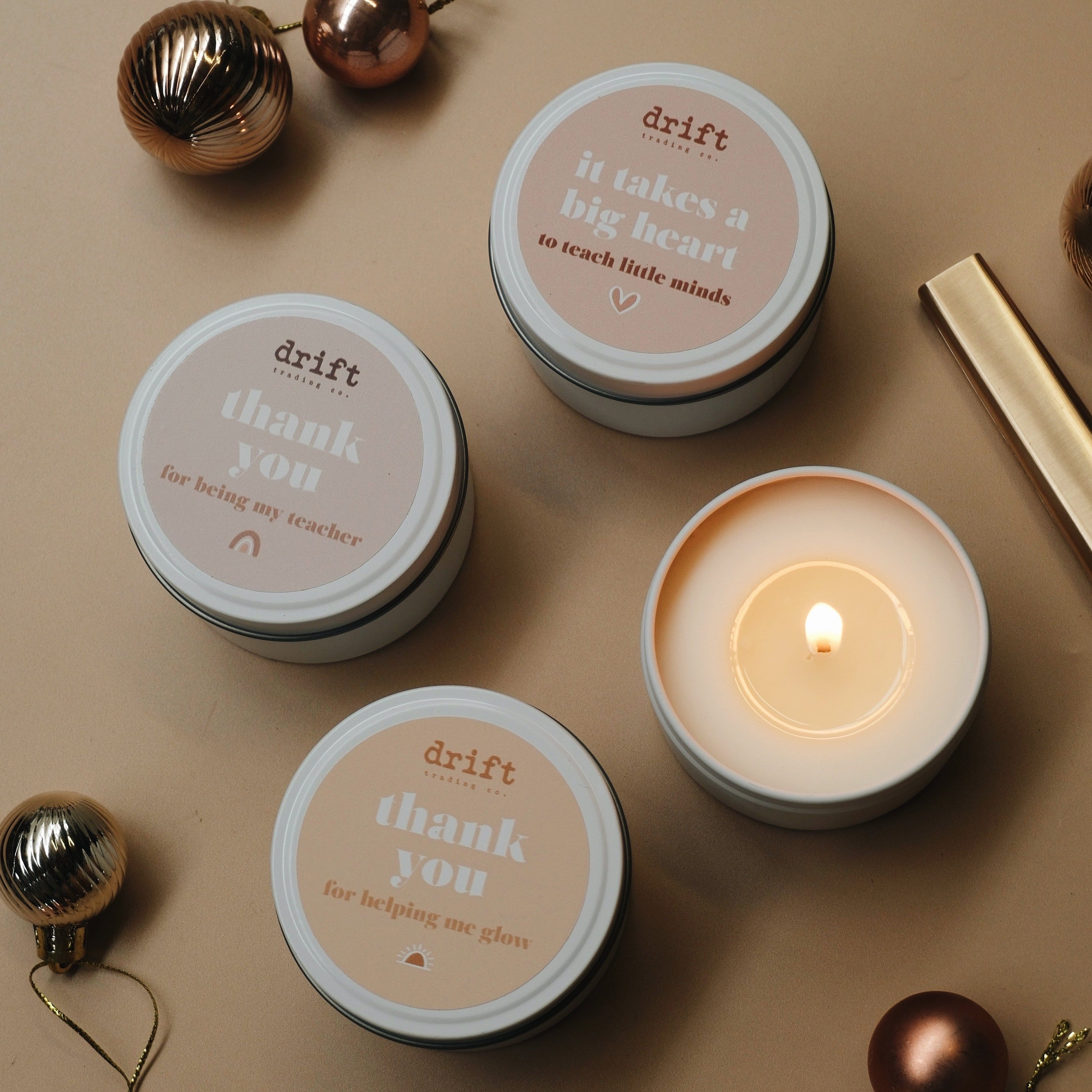 TEACHER / XMAS CANDLES - Travel Tin Candles