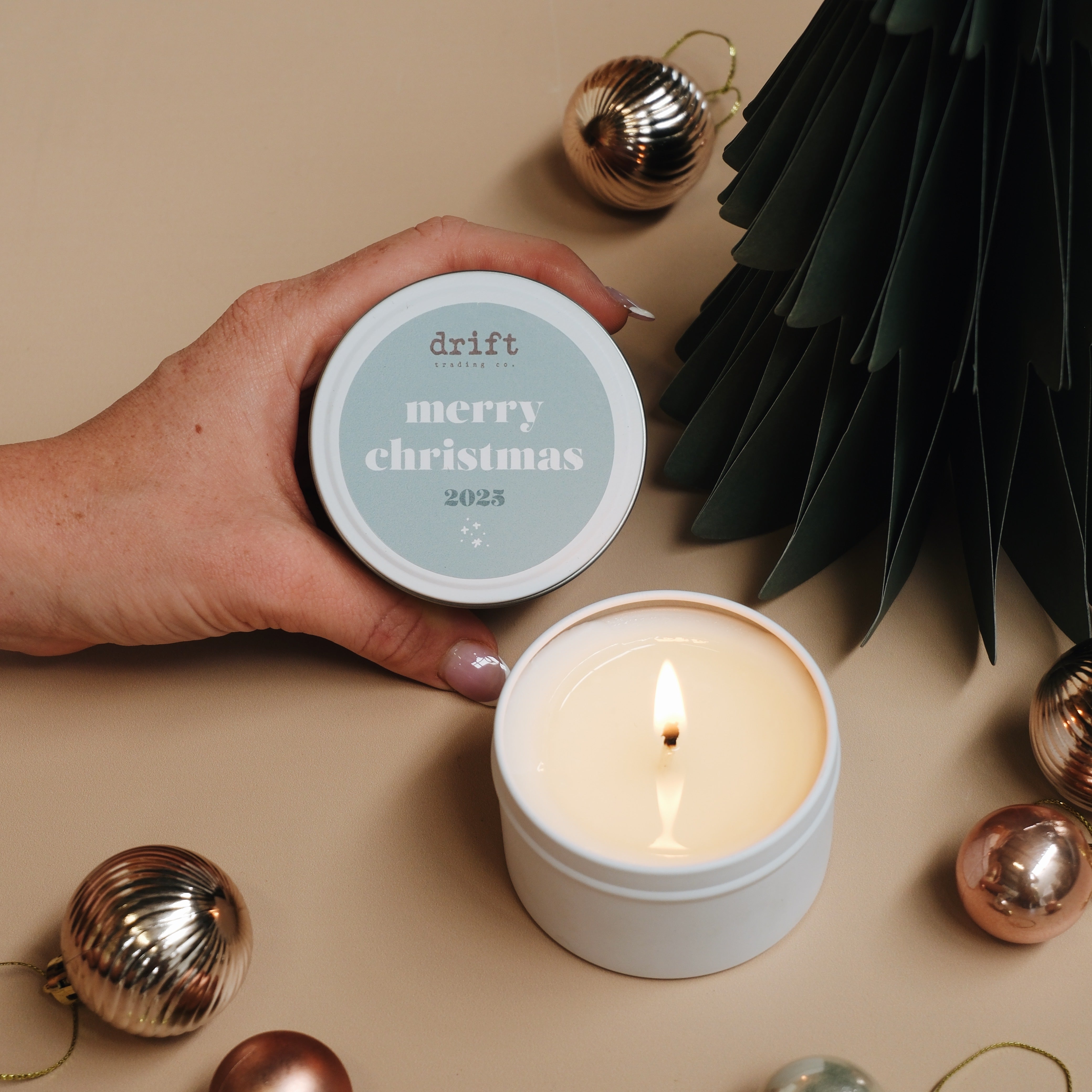 'MERRY CHRISTMAS - Travel Tin Candle