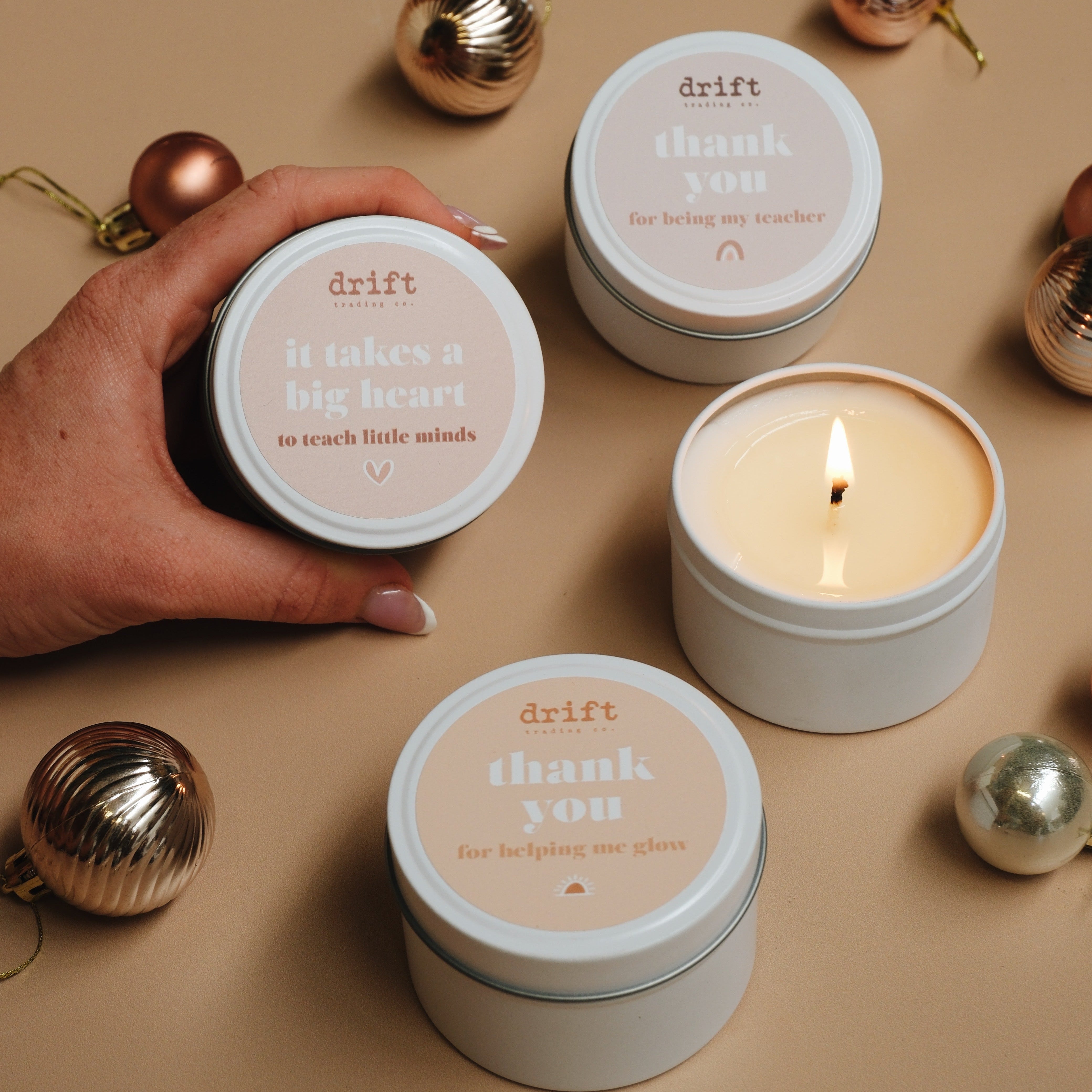 TEACHER / XMAS CANDLES - Travel Tin Candles