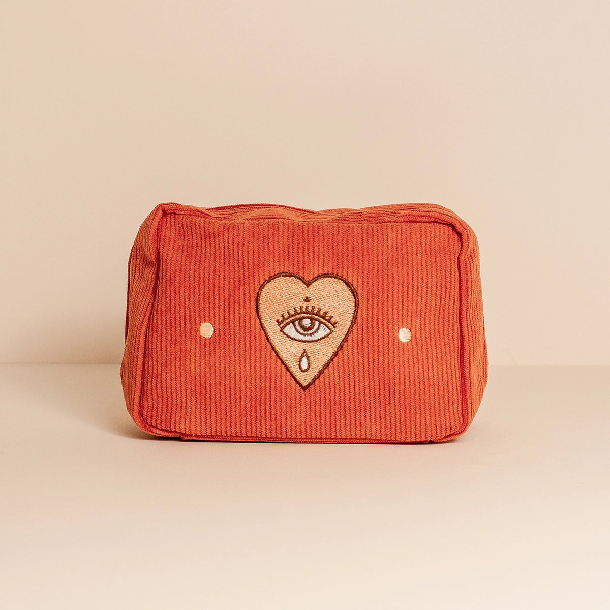 Corduroy Makeup Bag (Rust) by Cai & Jo