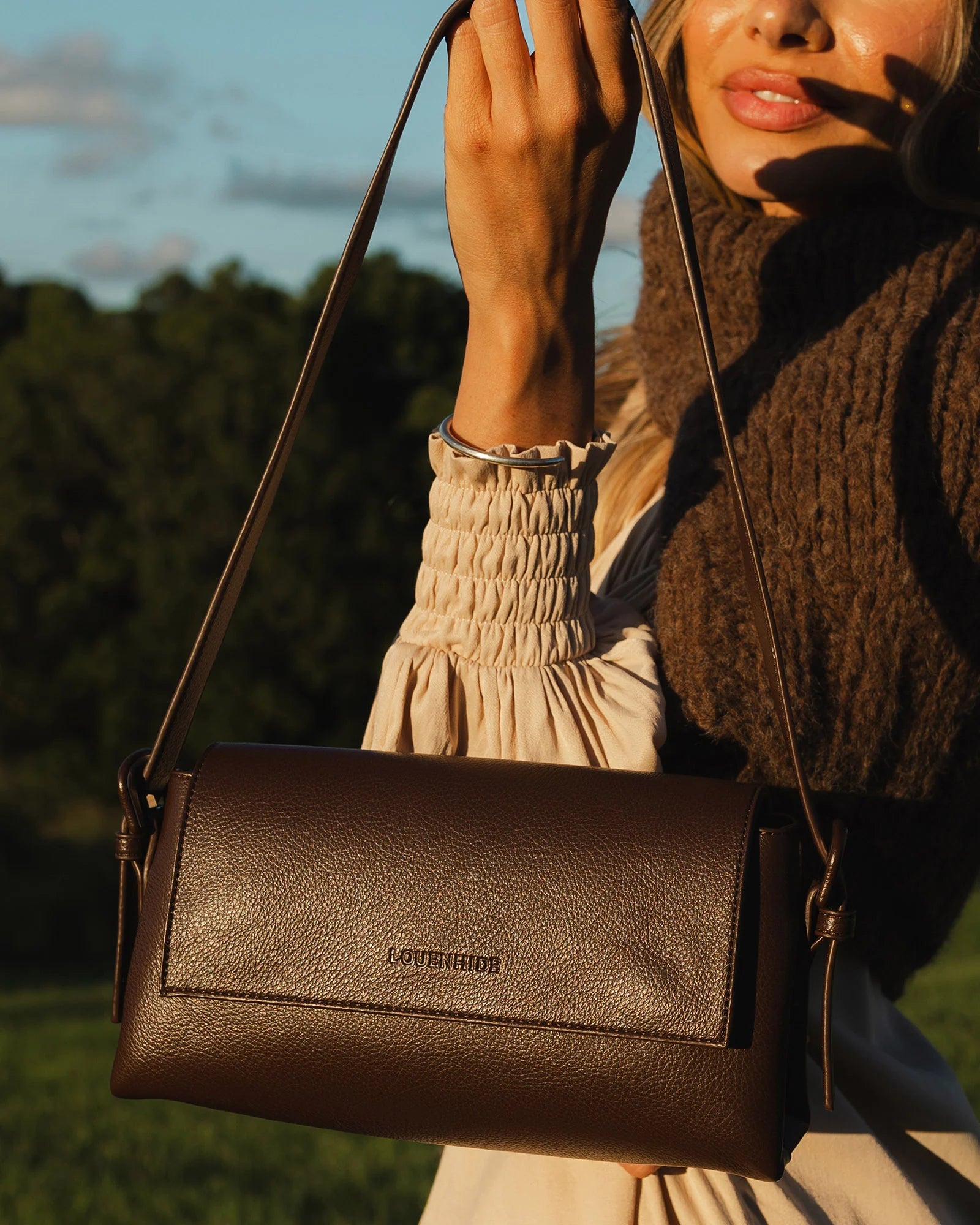 Sophia Crossbody Bag (Chocolate) by Louenhide