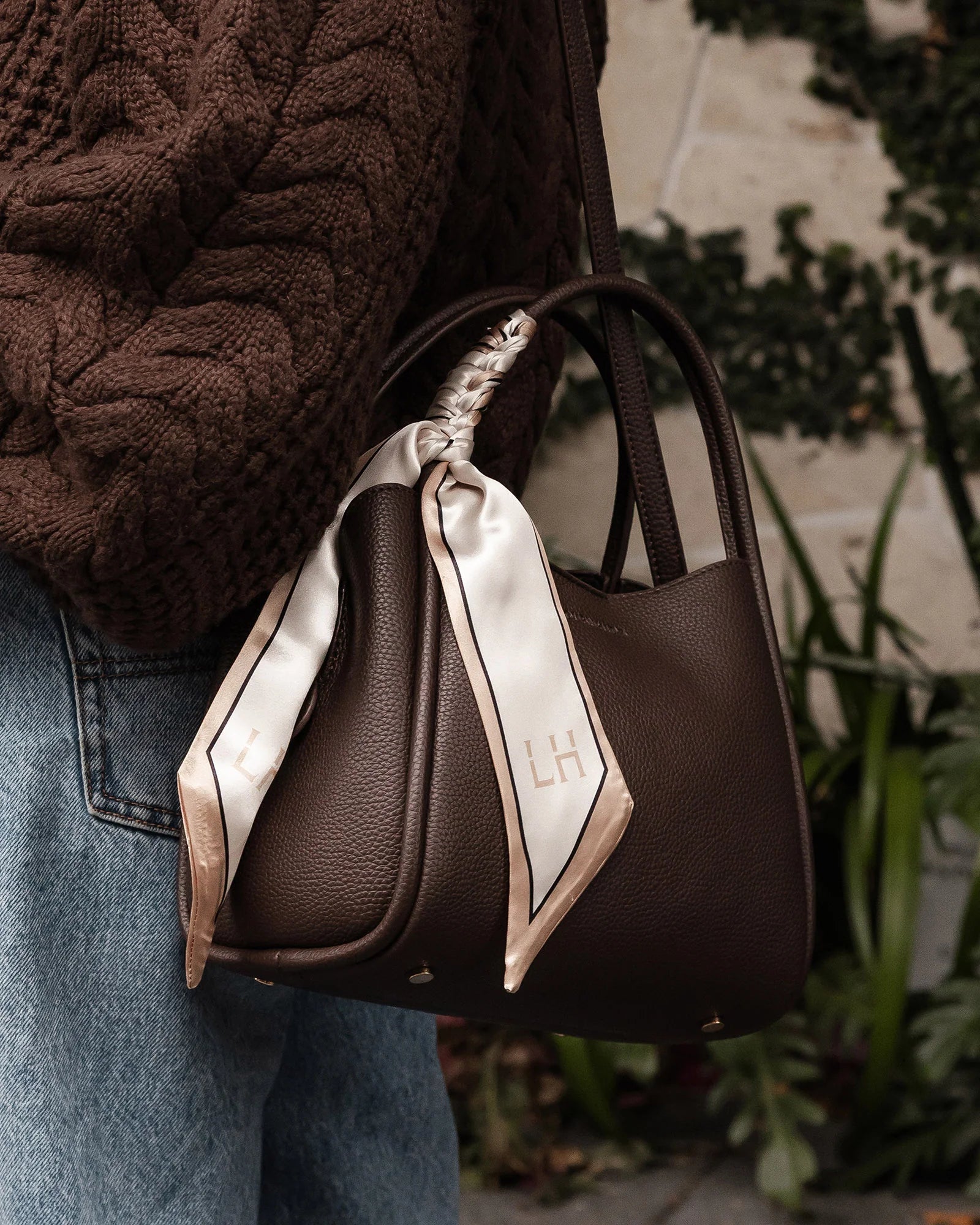 Steffie Mini Tote (Chocolate) by Louenhide