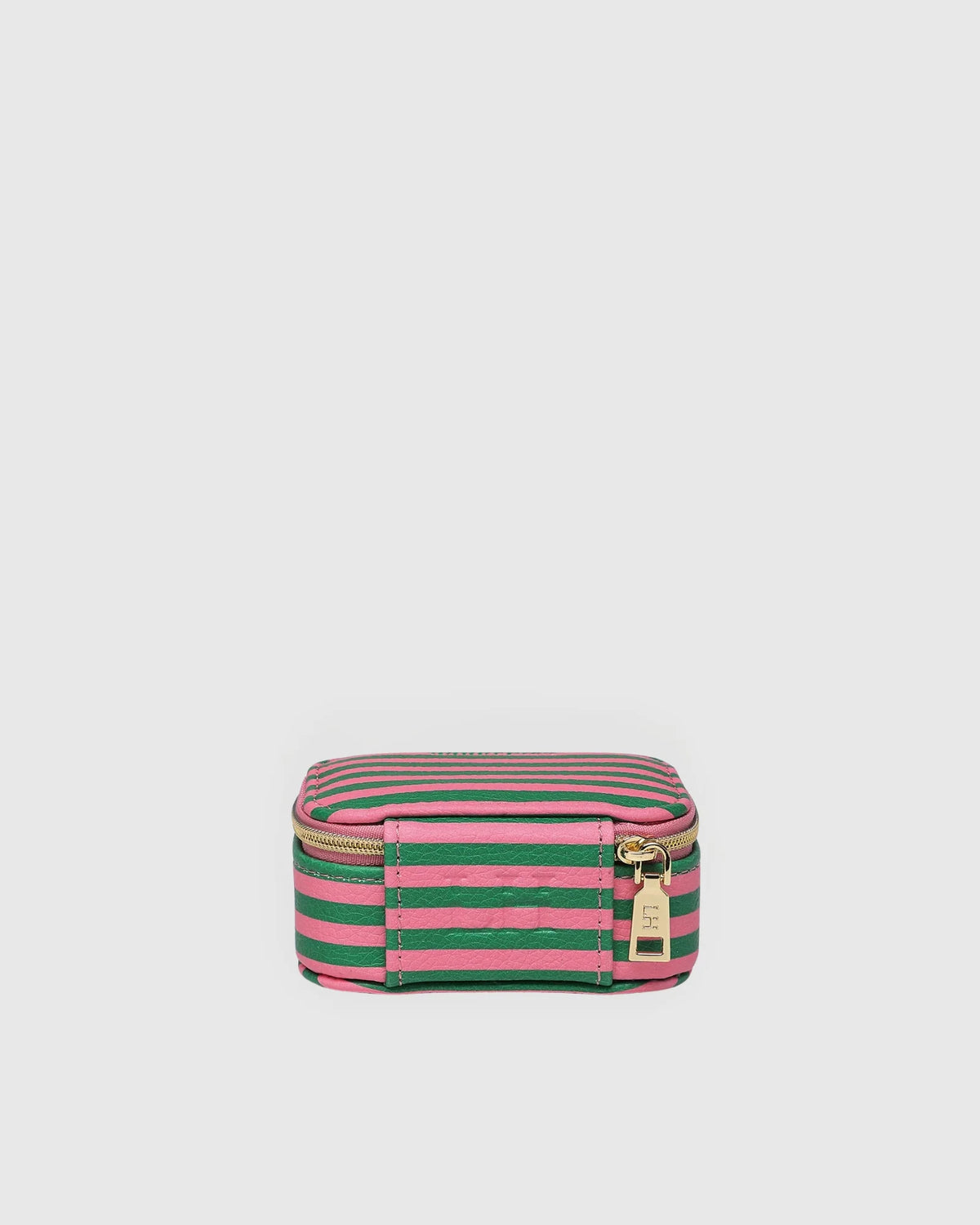 Suzie Stripe Jewellery Box (Green/Bubblegum Pink) by Louenhide