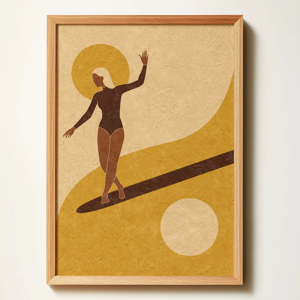 Yin Yang Surfer - Vintage Print by Harley & J