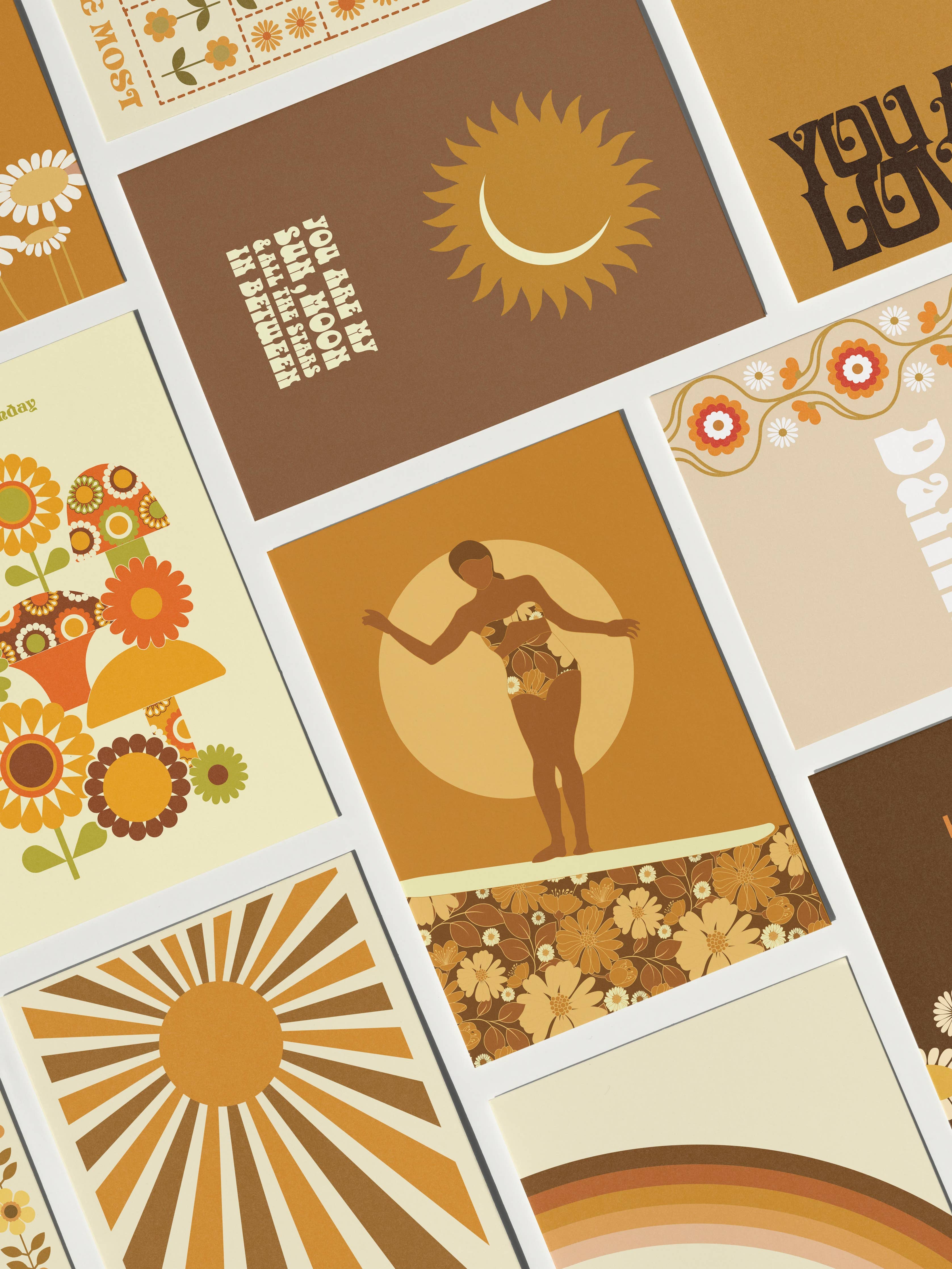 Floral Surfer - Vintage Style Greeting Card-Surf Art