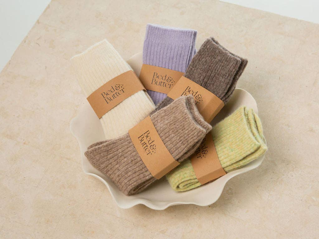 The Comfiest Socks by Bed & Butter - Light Brown: S/M