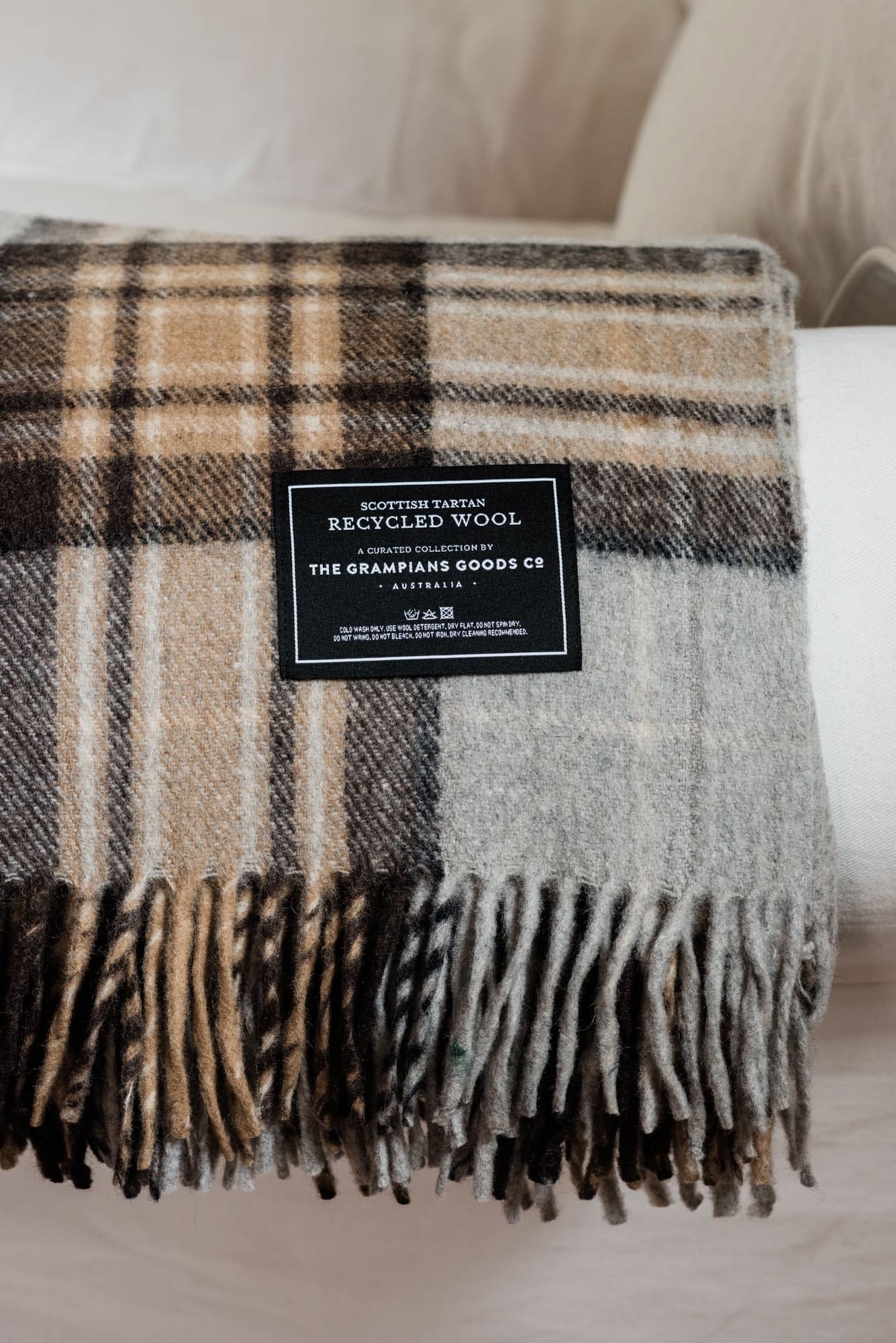 Recycled Wool Scottish Tartan Blanket - The Grampians Goods Co