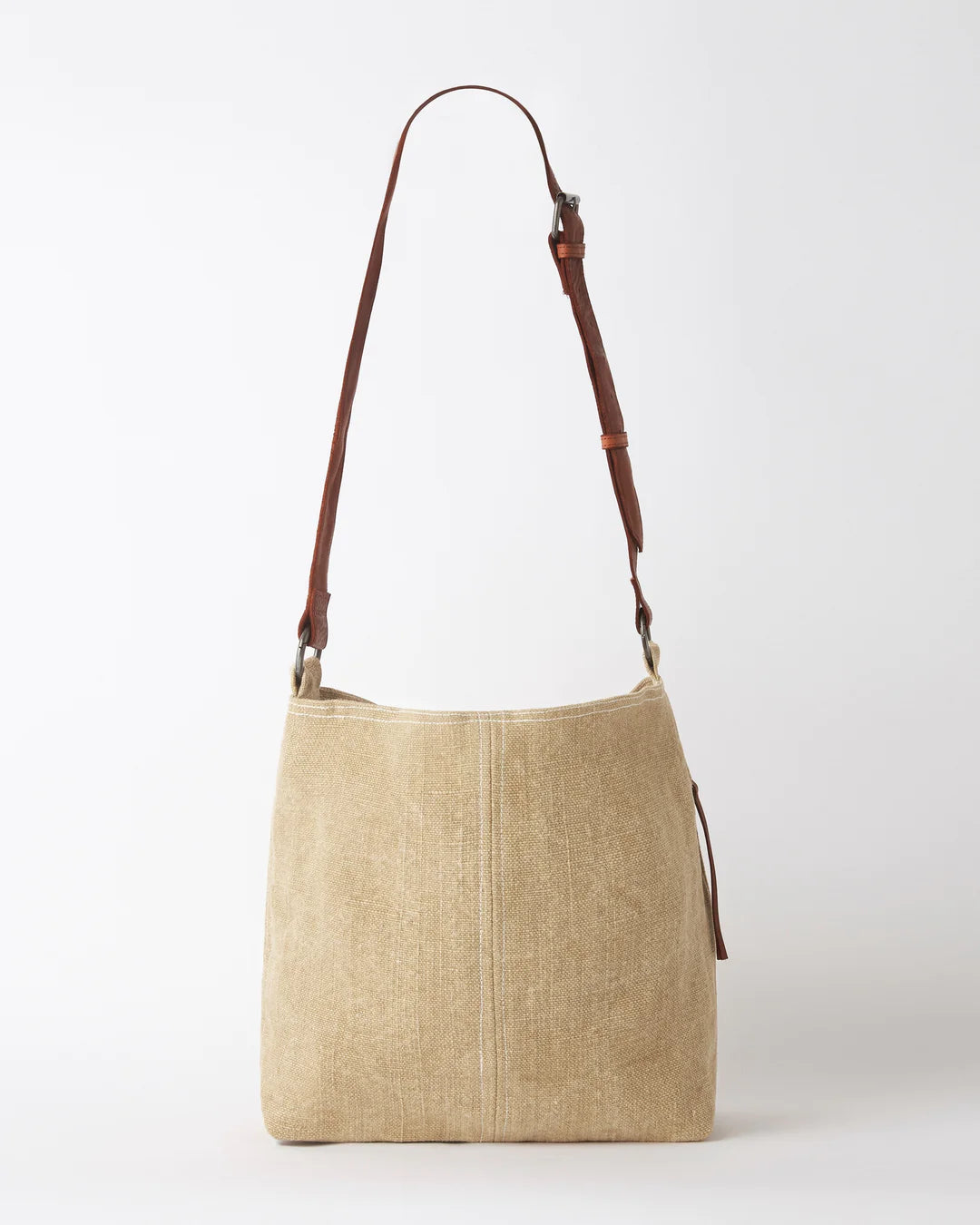 Natural Jute Bag with Leather Strap / Juju & Co