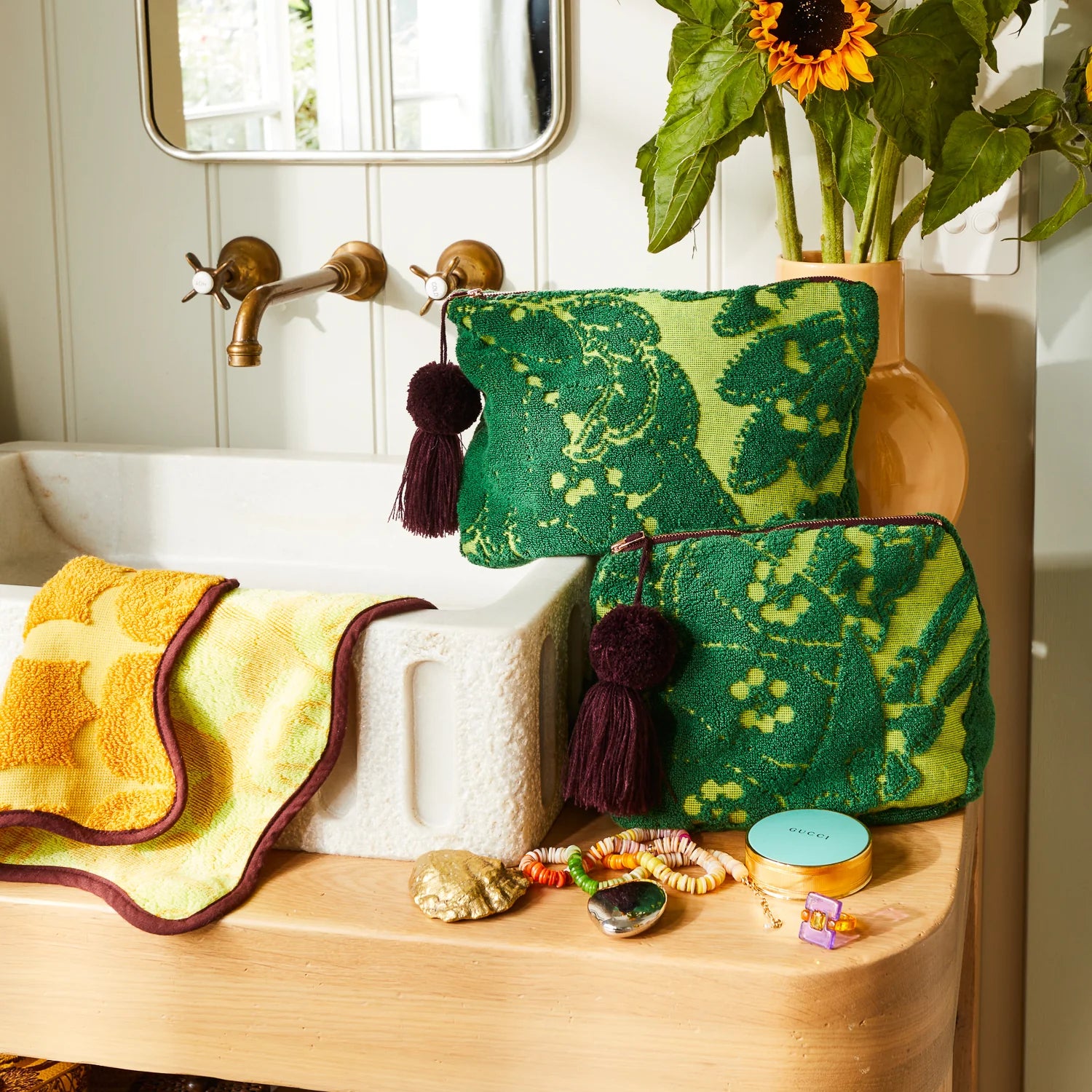 Lucia Terry Pouch (Small) - Kelp by Sage & Clare