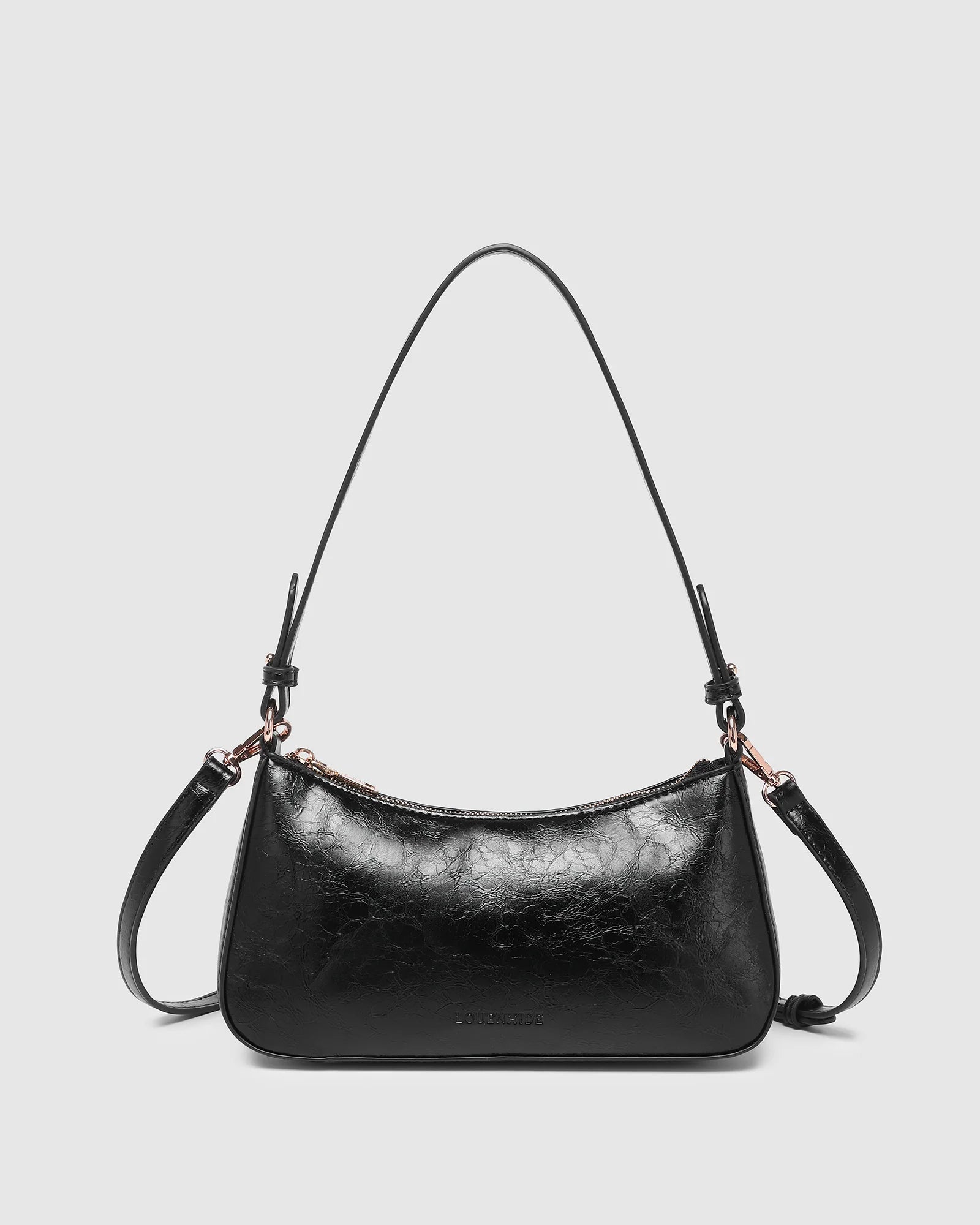 Jacqueline Shoulder Bag (Black Patent) by Louenhide