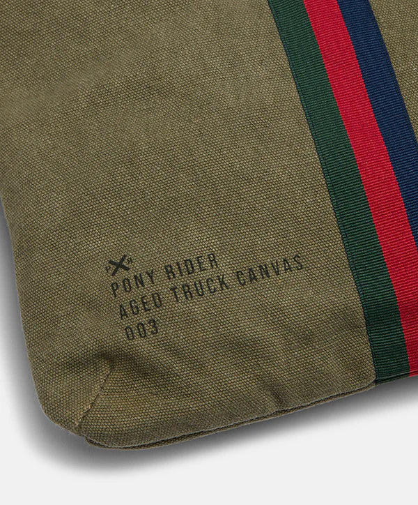 Pony Rider - Escapee Clutch Bag with Strap / Upcycled Khaki