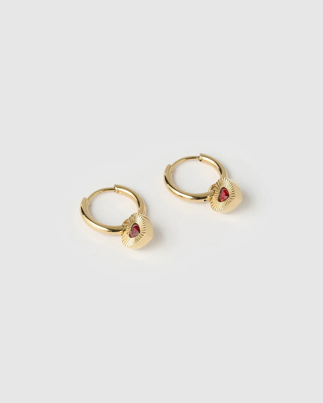 Ruby Heart Earrings (Red) by Arms of Eve